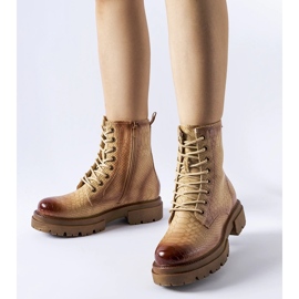 Bota animal print bege escuro, Suviana 1