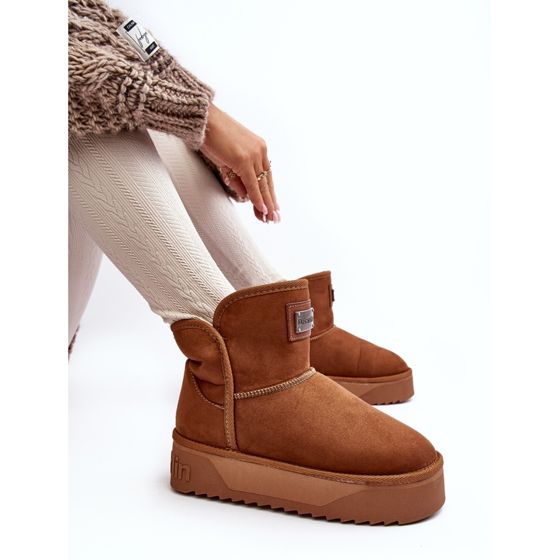 Botas de neve com plataforma impermeável vegan D.Franklin DFSH371004 Marrom castanho 1