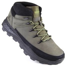 Bustagrip Sapatos de trekking masculinos de couro de cano alto, verdes 1