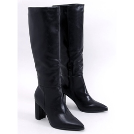 Iriss Botas pretas com salto granulado preto 1