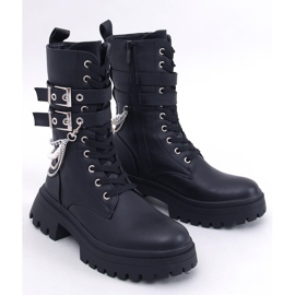 Glance Botas bovver pretas com correntes preto 1 Glance Botas bovver pretas com correntes preto 1