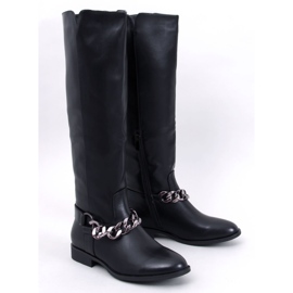 Botas femininas Daigle Black de flor integral preto 1