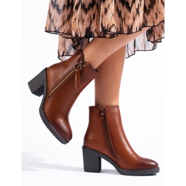 SHELOVET Botins femininos castanhos marrom 1