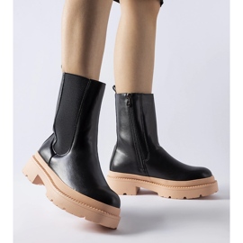 Botins pretos com sola Garden rosa claro 1