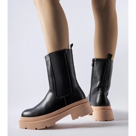 Botins pretos com sola Garden rosa claro 2