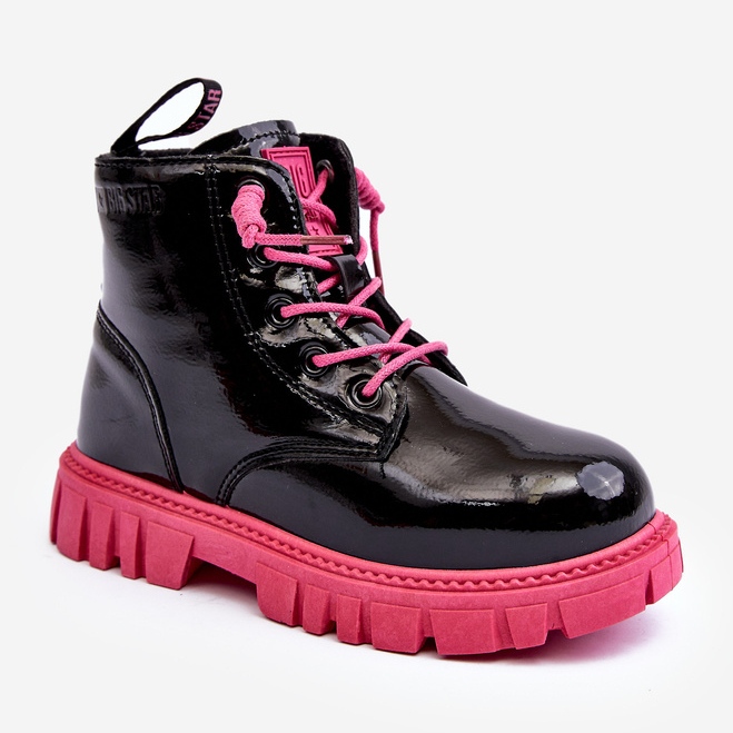 Botas infantis com isolamento térmico Big Star MM374148 pretas e rosa preto 1 Botas infantis com isolamento térmico Big Star MM374148 pretas e rosa preto 1