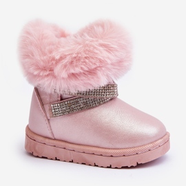 Botas de neve infantis rosa Hollee com zircônias cúbicas 1 Botas de neve infantis rosa Hollee com zircônias cúbicas 1