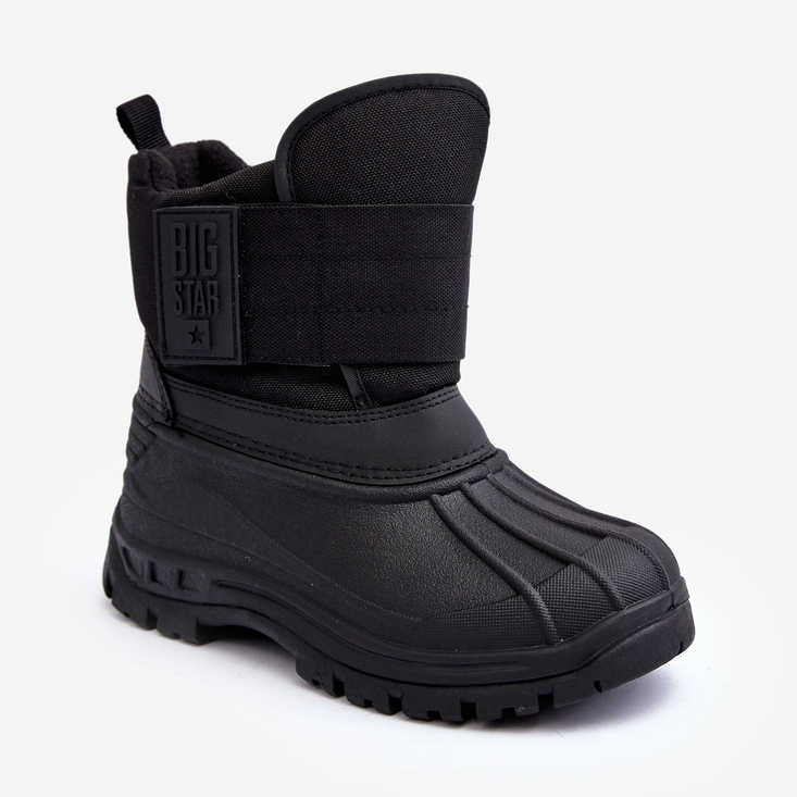 Botas infantis para neve com isolamento de velcro pretas Big Star MM374122 preto 1
