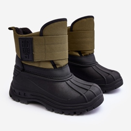 Botas de neve com isolamento de velcro infantil cáqui Big Star MM374123 verde 1