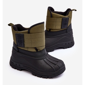 Botas de neve com isolamento de velcro infantil cáqui Big Star MM374123 verde 2