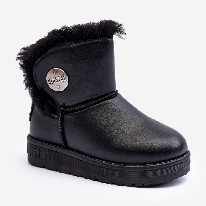 Botas de neve infantis com forro de pele pretas Big Star MM374082 preto 1 Botas de neve infantis com forro de pele pretas Big Star MM374082 preto 1