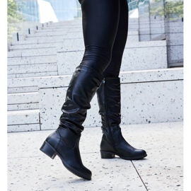 Botas Angelico pretas enrugadas preto 1