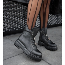 Botas com isolamento de couro preto Karino 1 Botas com isolamento de couro preto Karino 1