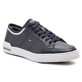 Tommy Hilfiger Core Corporate Couro Tênis M sapatos FM0FM00552-403 azul 1