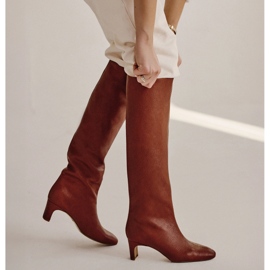 Marco Shoes Cleo Botas padrão marrom 1