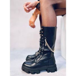 Botas de equitação femininas com corrente Totah Black preto 1