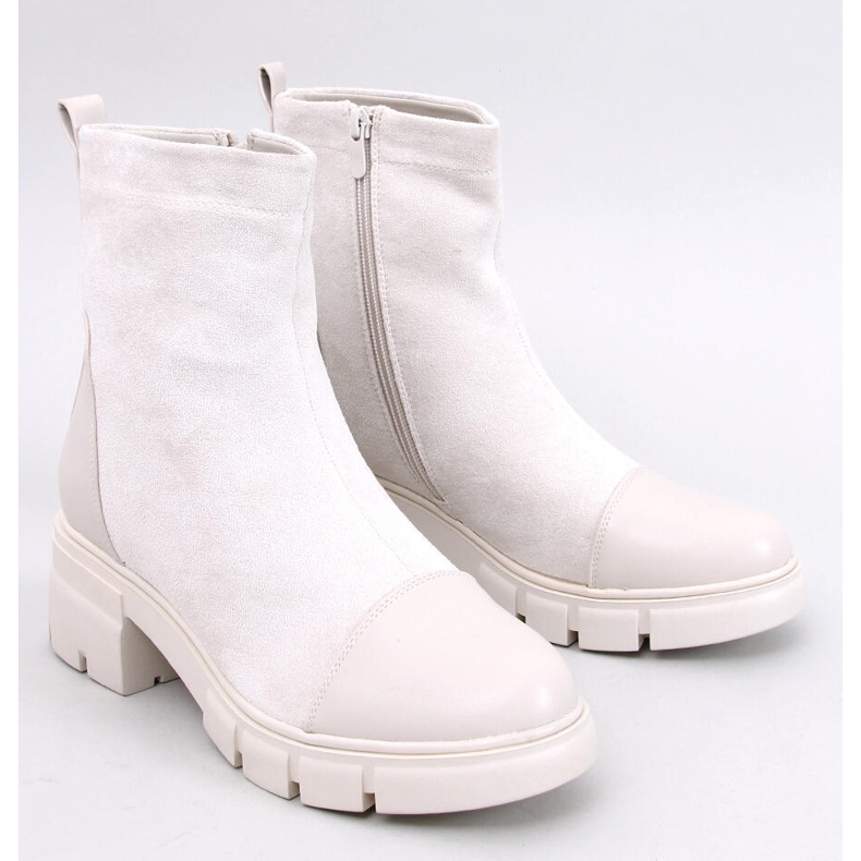 Botins Olson Bege com salto largo 1