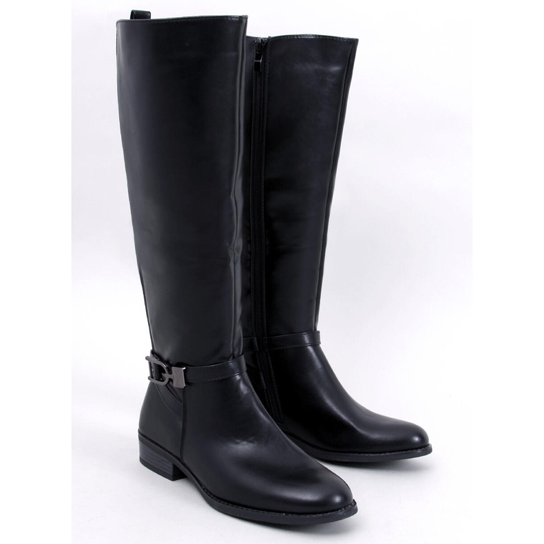 Botas femininas de flor integral Jessie Black preto 1