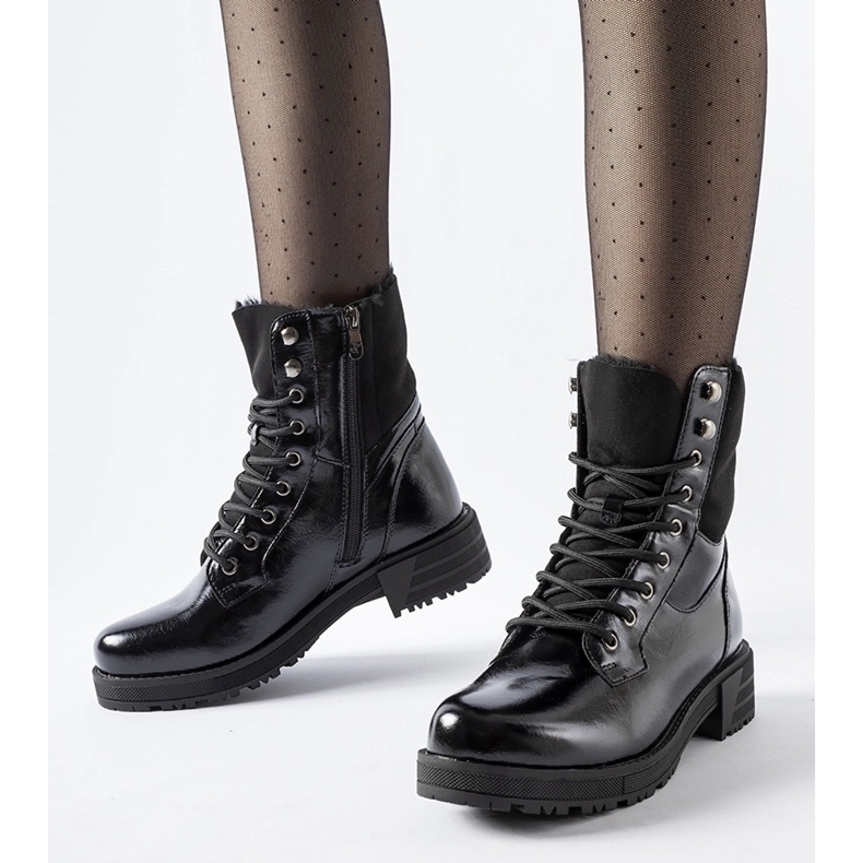 Botas de trabalho pretas com isolamento preto 1 Botas de trabalho pretas com isolamento preto 1