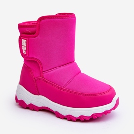 Botas de neve isoladas infantis com velcro rosa Big Star MM374121 1