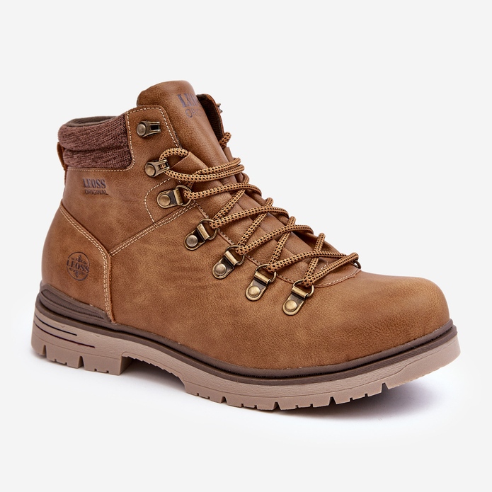 Botas de caminhada masculinas em couro marrom Trivilla castanho 1