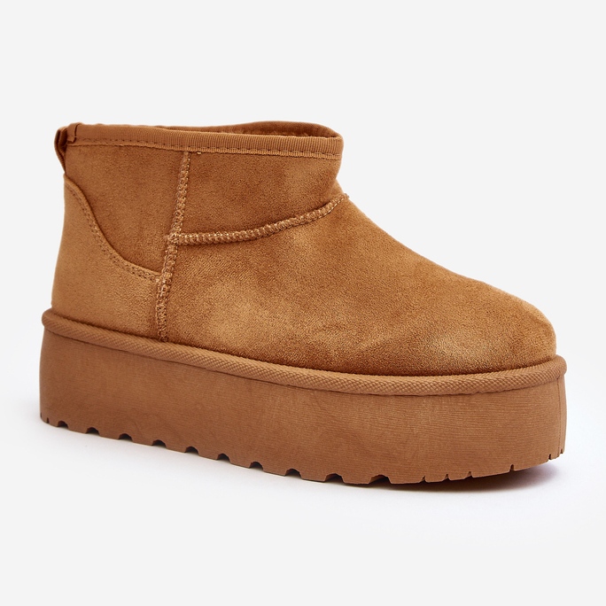 Botas femininas de neve com plataforma Camel Mennja castanho 1