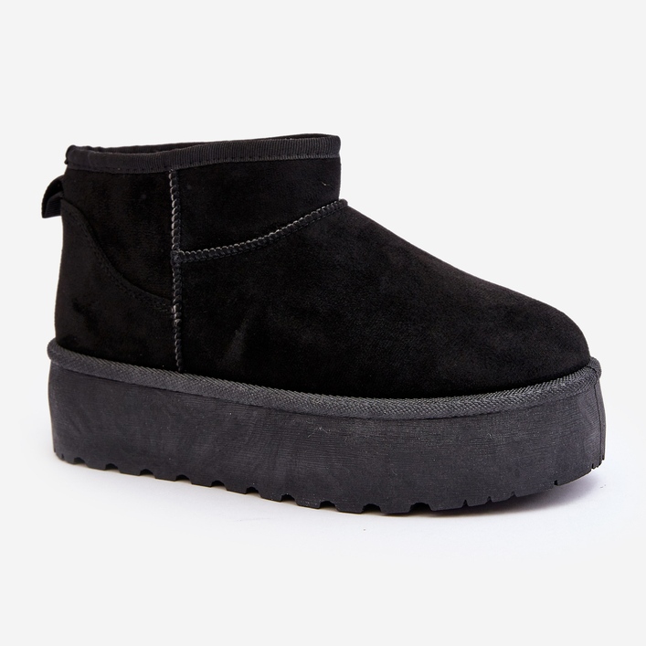Botas de neve com plataforma feminina pretas Mennja preto 1