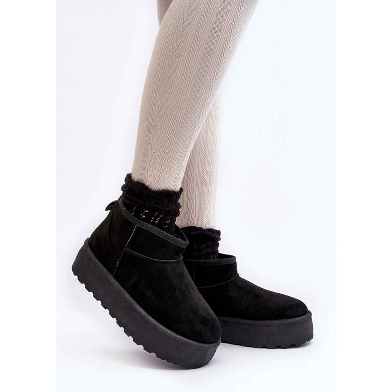 Botas de neve com plataforma feminina pretas Mennja preto 2