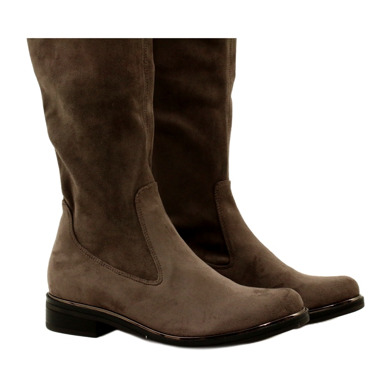 Botas elásticas femininas Caprice 25512-29 306 Cafe Stretch marrom 10