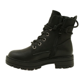 Miss 235-4226 Botas femininas isoladas com peles isoladas preto 2