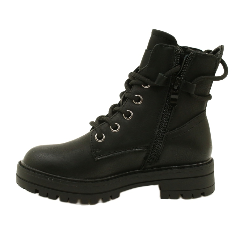 Miss 235-4226 Botas femininas isoladas com peles isoladas preto 2