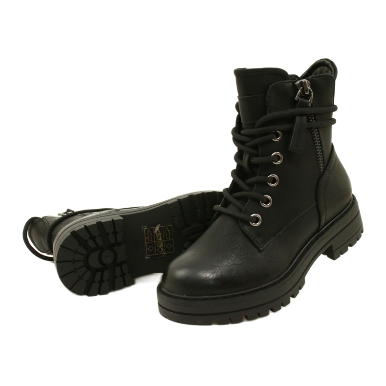 Miss 235-4226 Botas femininas isoladas com peles isoladas preto 5