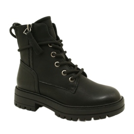 Miss 235-4226 Botas femininas isoladas com peles isoladas preto 1