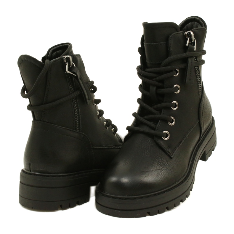 Miss 235-4226 Botas femininas isoladas com peles isoladas preto 4