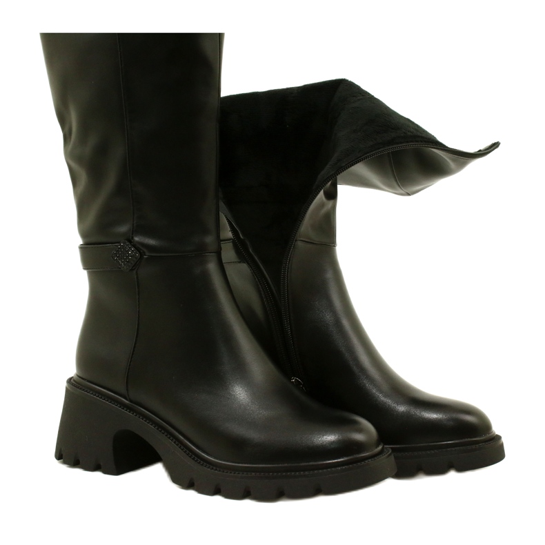 Botas altas e femininas Black Filippo preto 5