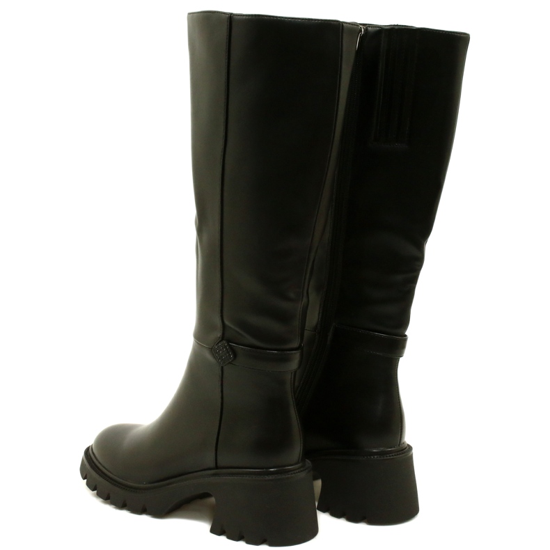 Botas altas e femininas Black Filippo preto 6
