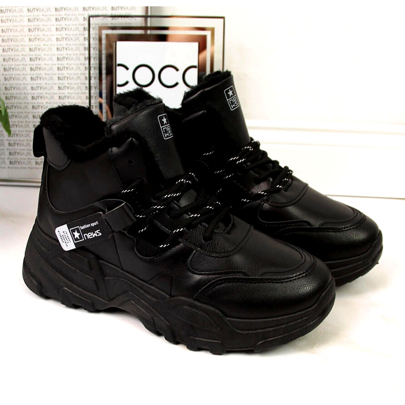 News Tênis feminino com isolamento e botas de neve pretas preto 3 News Tênis feminino com isolamento e botas de neve pretas preto 3