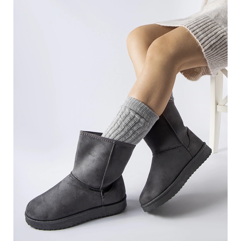 Botas de neve clássicas Libero com isolamento cinza 1 Botas de neve clássicas Libero com isolamento cinza 1