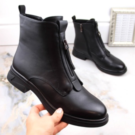 Botas femininas de salto baixo com zíper, isoladas pretas Filippo DBT4848 preto 1 Botas femininas de salto baixo com zíper, isoladas pretas Filippo DBT4848 preto 1
