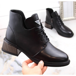 Botins femininos com isolamento preto Filippo DBT4881 e salto decorativo preto 1