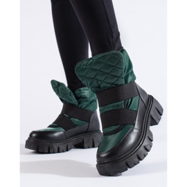 Botas de neve de mulher verde e preta Shelovet preto 1