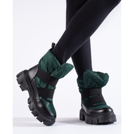 Botas de neve de mulher verde e preta Shelovet preto 2