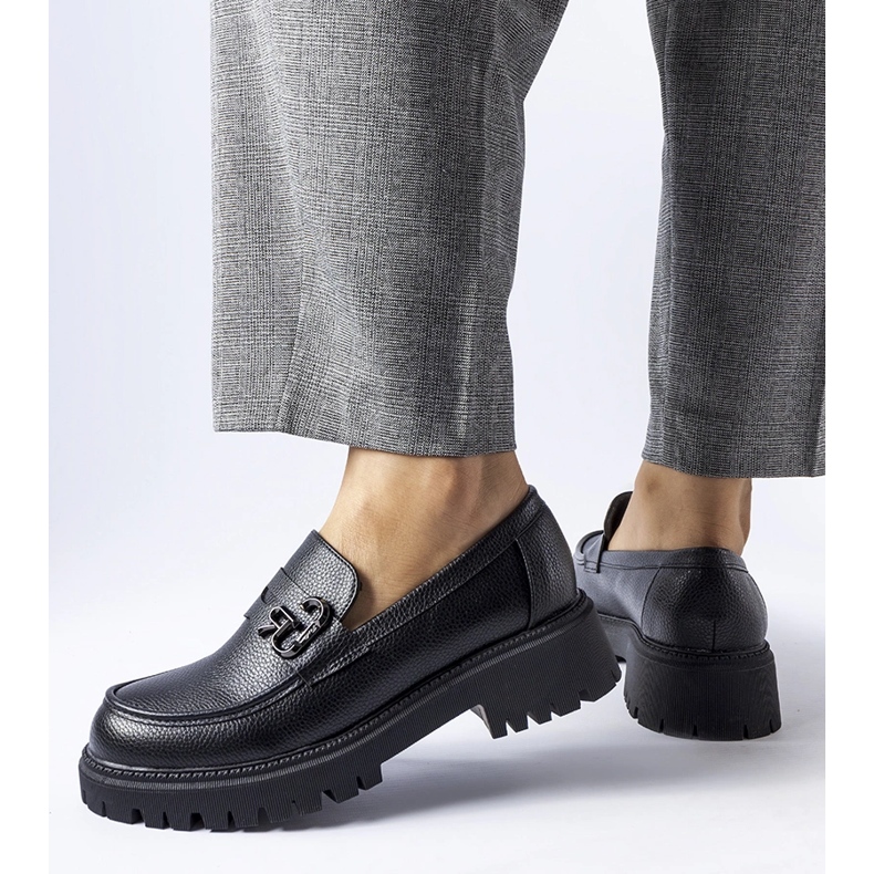 Mocassins clássicos pretos com fivela 1 Mocassins clássicos pretos com fivela 1