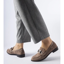 Mocassins marrons com fivela em camurça ecológica marrom 1