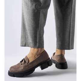 Mocassins maciços castanhos com fivela 1