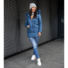 Tênis de couro branco e azul 2