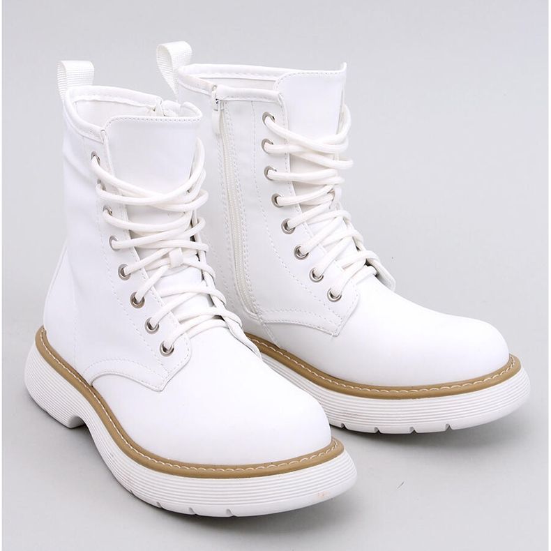 Botins com atacadores Peddy White branco 1