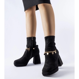 Botins pretos com isolamento e pingente Salvadore 1