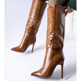 Botas de salto alto Serpent com isolamento marrom 1