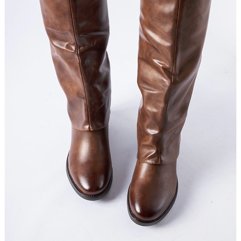 Botas quentes marrons com cunha oculta Mia marrom 1